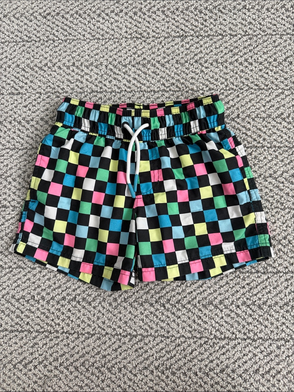 art class Neon Checkerboard Swim Trunks
